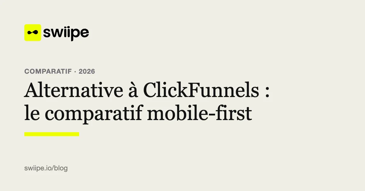 Comparatif 2026 des alternatives à ClickFunnels sur écran de smartphone