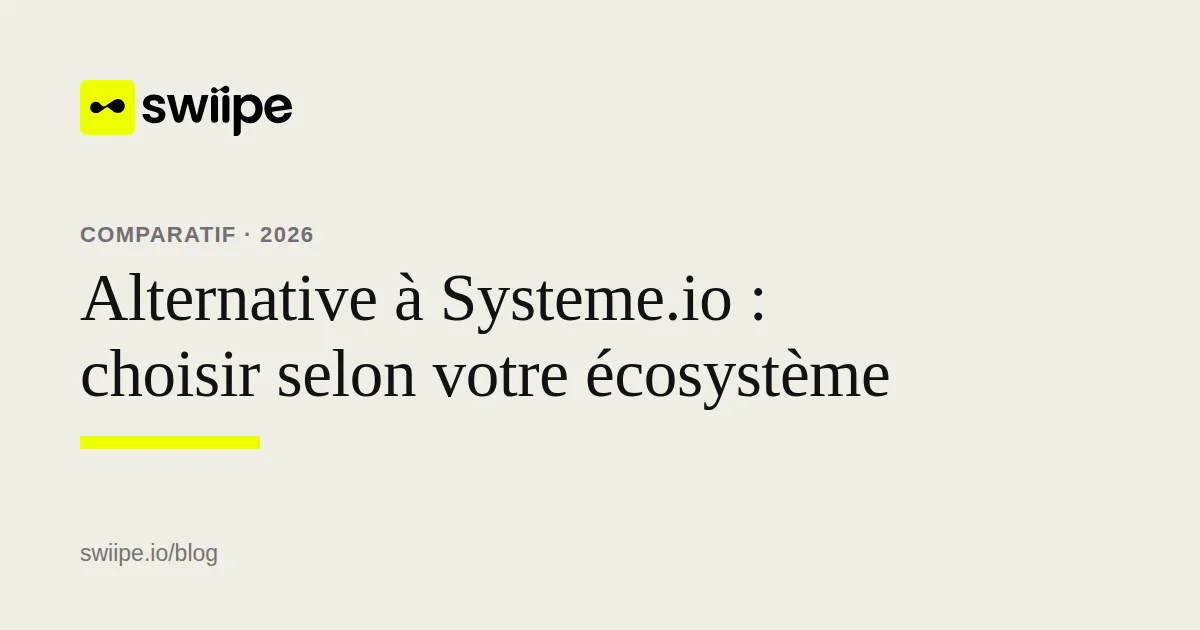 Couverture du comparatif 2026 des alternatives à Systeme.io pour choisir selon son écosystème marketing