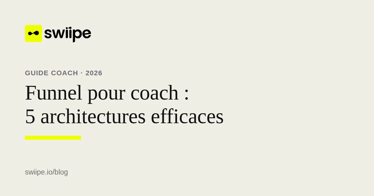 Cinq architectures de funnel pour coach reliant contenu, quiz, preuve, offre et réservation