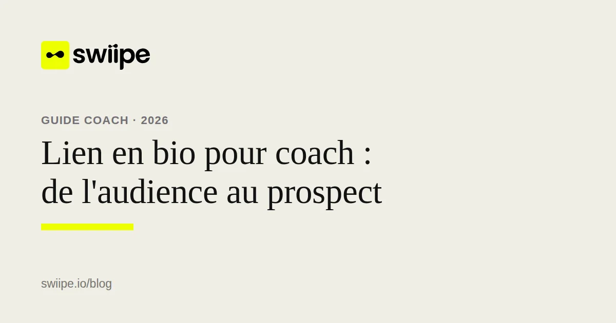 Structure de lien en bio pour coach guidant l’audience de la promesse vers le contenu, le diagnostic ou la réservation